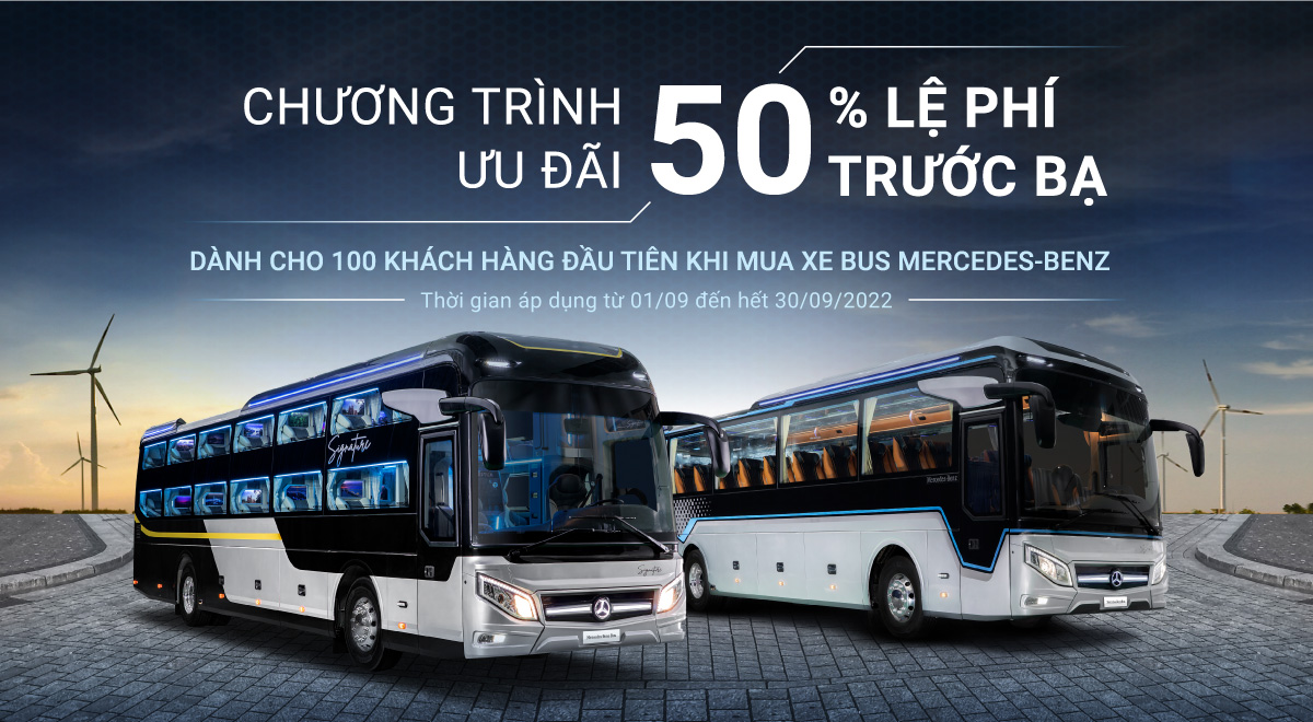 ƯU ĐÃI ĐẶC BIỆT DÀNH CHO 100 KHÁCH HÀNG ĐẦU TIÊN SỞ HỮU XE BUS MERCEDES-BENZ MONTERO